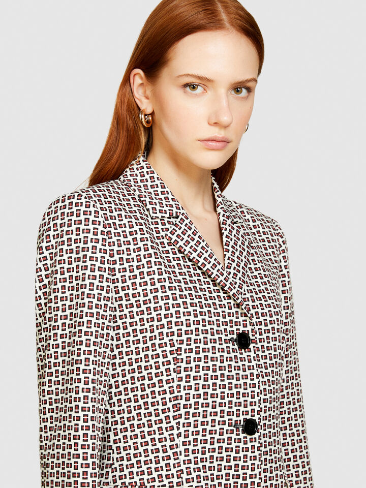 Printed slim fit blazer - women's jackets - Multi-color | Sisley image number 5